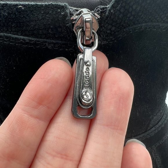 Blondo Waterproof Suede Leather Heeled Moto Booties Chunky Heel Winter Boots 7.5 - Picture 7 of 11